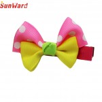 Girls Hairpin SUNWARD Delicate Hot! Lovely hair accessories Cute Dot Bowknot Hair Clips Child  girl handwear W50