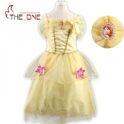 Girls Princess Summer Dresses Kids Belle Cosplay Costume Clothing Children Rapunzel Cinderella Sleeping Beauty Sofia Party Dress