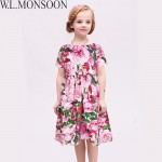 Girls Rose Bianco Dresses 2017 Brand Summer Princess Dress Robe Fille Enfant Girls Costume Children Dress Kids Clothes 3-12Y
