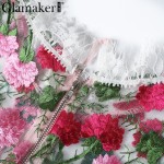 Glamaker embroidery floral chiffon summer dress Lace high waist women dress sleeveless Sexy party club long dress maxi vestidos