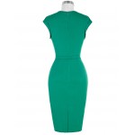 Green Pencil Dress Summer Style 2017 Robe 50s Vintage Bodycon Plus Size Women Clothing Office Formal Wear sexy Sheath Dresses