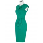 Green Pencil Dress Summer Style 2017 Robe 50s Vintage Bodycon Plus Size Women Clothing Office Formal Wear sexy Sheath Dresses