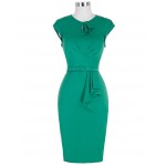 Green Pencil Dress Summer Style 2017 Robe 50s Vintage Bodycon Plus Size Women Clothing Office Formal Wear sexy Sheath Dresses