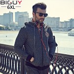 Grey Speckle Mens Hoodies And Sweatshirts 2016 New Autumn Hooded Men's Sportswear 4xl 5xl 6xl Plus Size Sportsman Wear 1245hood