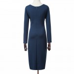 H Han Queen Spring Autumn Women Business Dress V-neck Sexy Split OL Office Work Tunic Bodycon Sheath Casual Pencil Dresses