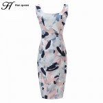 H Han Queen Vestido Women Elegant  Sexy Slim Geometry Printed High Waist Jacquard Casual Dresses Work Party Bodycon Sheath Dress