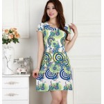 HANQIYAHULI 2017 Women dress sunmmer Casual Plus Size Slim Tunic Milk Silk print Floral dresses sexy bodycon sundress vestidos