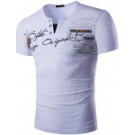 HD-DST men fashion slim fit T shirt personality printed 4 size 6 color M L XL XXL