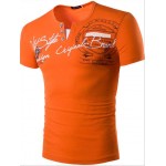 HD-DST men fashion slim fit T shirt personality printed 4 size 6 color M L XL XXL