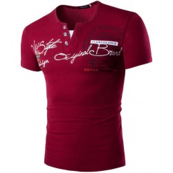 HD-DST men fashion slim fit T shirt personality printed 4 size 6 color M L XL XXL