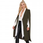 HDY Haoduoyi 2016 Autumn Fashion Women 3 Colors Open Stitch Cloak Trench Coats Outwears Poncho Coat
