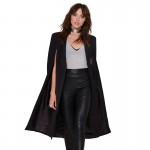 HDY Haoduoyi 2016 Autumn Fashion Women 3 Colors Open Stitch Cloak Trench Coats Outwears Poncho Coat