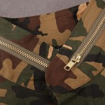 HDY Haoduoyi 2016 Fashion Women Loose Camouflage Coat Stand Collar Pocket Long Sleeve Zipper Outwear Jacket