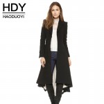 HDY Haoduoyi Dove tail Victoria office lady long coats Pleated slim fashions women trench outwears for Women Outwear