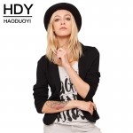 HDY Haoduoyi New Fashion Women Jackets Solid Casual Long Sleeve Short Coat Turn Down Collar Basic Slim OL Single Button Outwears