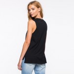 HDY Haoduoyi Womens Black Sexy Loose Slim Plus Size Ladies Tank Top Cotton  Sleeveless Print Casual  Feminina for wholesale