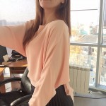 HDY Haoduoyi Womens Fashion Backless Solid Three Quarter Sleeve Crop Tops Drawstring Buttons Lady T-shirts For Wholesale