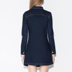 HDY Haoduoyi Womens Vintage Slim denim ling sleeve Mini Dress Pockets Fashion Lady Short Dresses for wholesale Women Vestidos