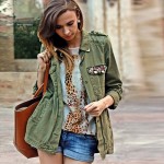 HDY Haoduoyi navy green short trench  turn-down collar Outwears diamond women Coats for wholesale