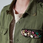 HDY Haoduoyi navy green short trench  turn-down collar Outwears diamond women Coats for wholesale