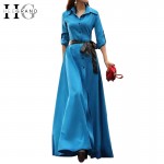 HEE GRAND Party Dress Women Floor-Long Plus Size Dress 2018 Spring A-Line Slim Maxi Dresses Vestidos With Sashes WQL1476
