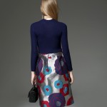 HEE GRAND Patchwork Knitted Half Turtleneck Vintage Women Winter Dress 2017 Fashion Slim Full Sleeve Print Vestidos WQL3392 HEE GRAND Patchwork Knitted Half Turtleneck Vintage Women Winter Dress 2017 Fashion Slim Full Sleeve Print Vestidos WQL3392