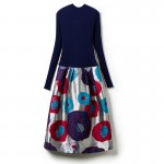 HEE GRAND Patchwork Knitted Half Turtleneck Vintage Women Winter Dress 2017 Fashion Slim Full Sleeve Print Vestidos WQL3392 HEE GRAND Patchwork Knitted Half Turtleneck Vintage Women Winter Dress 2017 Fashion Slim Full Sleeve Print Vestidos WQL3392