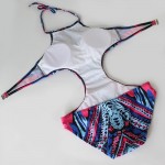 HELLO BEACH One Piece SwimSuit Totem Printed Swimwear Bathing Suit Women Bodysuit High Neck Monokini Beachwear High NeckTrikini
