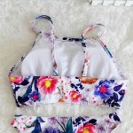 HELLO BEACH Women High Neck bikini Floral Bathing Suit, Bottom&Top Brazilian Swimsuit Female Swimwear Print Biquines Swim Wear