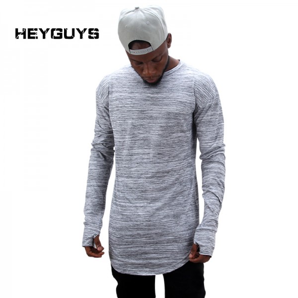 HEYGUYS 2017 extend hip hop street T-shirt wholesale fashion brand t shirts men summer long sleeve oversize design hold hand