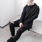 HEYGUYS new design hoodie ripped damage men color fashion sweatshirts brand orignal design casual suit pullover suit autumn