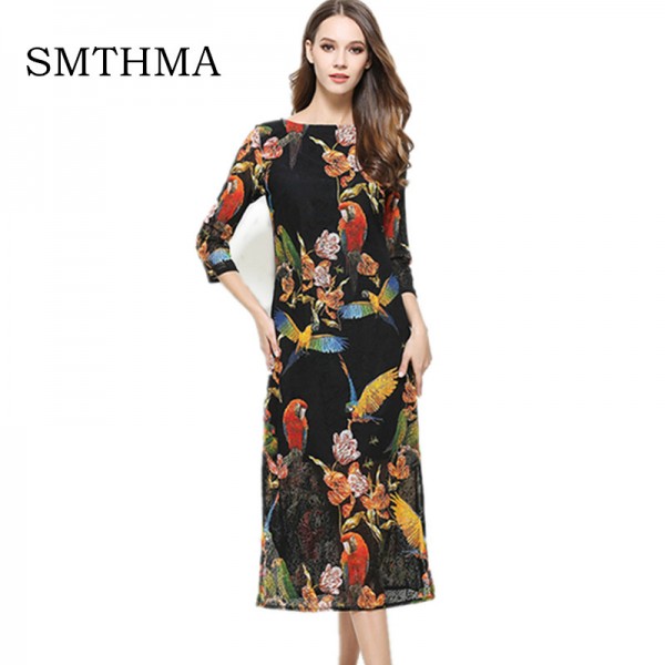 HIGH QUALITY New Fashion 2017 Runway Dress Women's  Luxury Floral Lace Dress