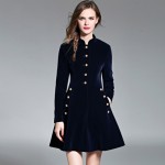 HIGH QUALITY New Fashion 2017 Runway Jacket Women's Luxury  Velvet Heavy Dress