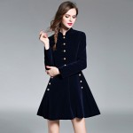 HIGH QUALITY New Fashion 2017 Runway Jacket Women's Luxury  Velvet Heavy Dress