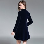 HIGH QUALITY New Fashion 2017 Runway Jacket Women's Luxury  Velvet Heavy Dress