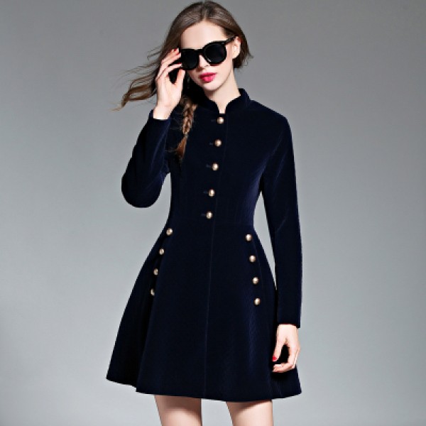 HIGH QUALITY New Fashion 2017 Runway Jacket Women's Luxury  Velvet Heavy Dress