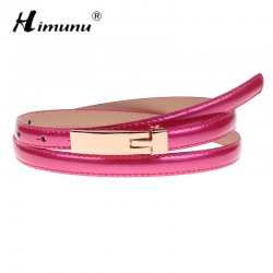 HIMUNU New Fashion Summer Style Painting Cowskin Leather Belt For Women Colors Choose Dress Belts Female