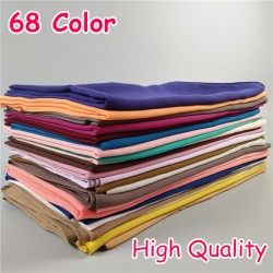 HOT SALE 15PCS/LOT High Quality 68 Nice Color plain bubble chiffon shawl popular muslim hijab head wear fashion women wrap scarf