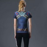 HOT WOMEN T-SHIRT BODYS ARMOUR Compression CAPTAIN AMERICA /SUPERMAN COMPRESSION T SHIRT GIRL UNDER FITNESS TIGHTS TOPS CLOTHING