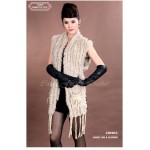 HSPL Knitted Fur Vest 2017 New Hot Sale Fashion Long Cashmere Knitted Real Fur Tassel Pocket Rabbit Vest colete feminino franjas