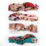 Hair Accesorries Headbands for Women Baby Head band Girl Hairbands Floral Print Silk Satin fabric Hair Band Elastic Cross Turban