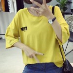 Half Sleeve V-neck Women's T-Shirts Letter Print Camisas Femininas 2017 Spring T Shirt Harajuku Tee Tops Plus Size Pullovers New