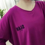 Half Sleeve V-neck Women's T-Shirts Letter Print Camisas Femininas 2017 Spring T Shirt Harajuku Tee Tops Plus Size Pullovers New