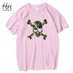 HanHent  Camouflage Skull T shirt Men Pirates Short Sleeve Men T-shirts Casual Cotton Fitness Clothing USA Russia Amry Military