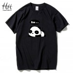 HanHent 2016 New Fashion Cotton T shirt Men Cute Panda Print Camisetas Steetwear Anime Shirt Casual Style Animal Men Clothes
