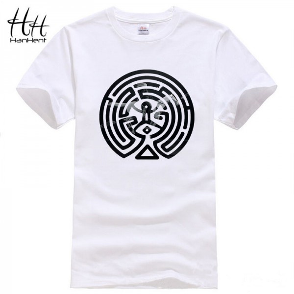 HanHent 2016 New TV Westworld Maze Printed T Shirts Men Short Sleeve O-neck Cotton West World Dolores Men Fashion T-shirt Tees