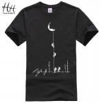 HanHent 2017 Europe Style T shirts Men Summer Fashion Climb To The Moon Printed Tshirt Casual Short Sleeve O-neck T-shirt