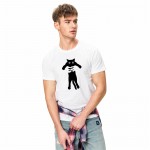 HanHent 2017 Spring Summer New Arrival Men T-shirt Fashion Anime Black Cat Top Tees Loose Style O-neck Swag Short Sleeve T shirt