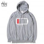 HanHent Battery Low Help Me Hoodies Men 3D Creative Hooded Sweatshirts Fashion Streetwear Hip Hop Black Hoodie Male Plus Size