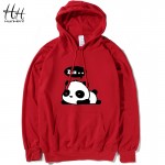 HanHent Cute Panda Fashion Thin Hoodies Men Cotton Casual Anime Sweatshirts Lovers Novelty Swag Brand Clothing 4XL Plus Size